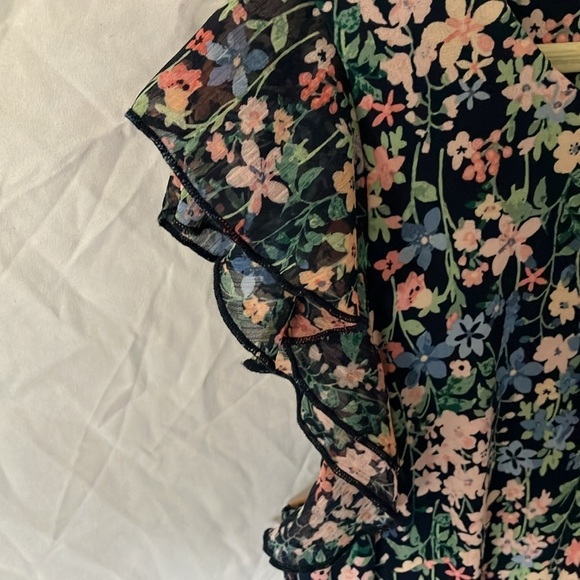 Tommy Hilfiger: Navy Blue/Pink Flower Dress- ruffles- 10 - Picture 11 of 16